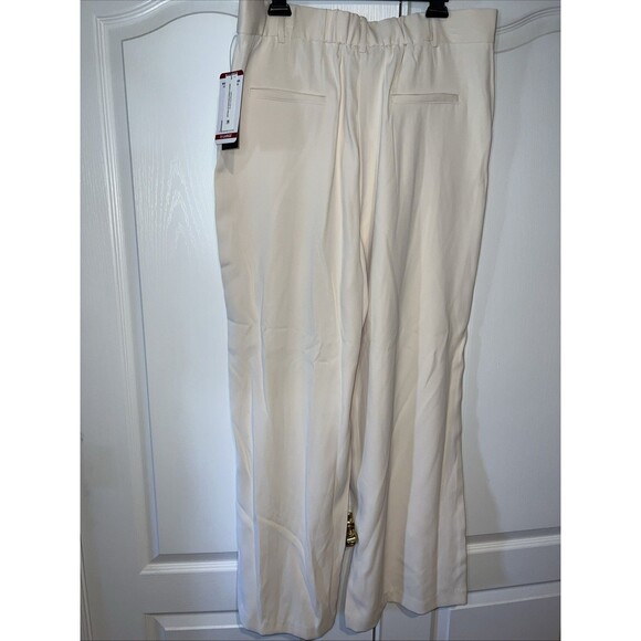 French Connection Women Wide Leg Trouser Color Cream XL Office Casual Preppy NWT - Picture 4 of 16